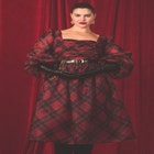 Plaid Puff Sleeve Midi Dress image number null