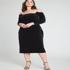 Off The Shoulder Midi Dress image number null