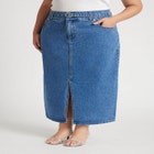 Denim Midi Skirt image number null