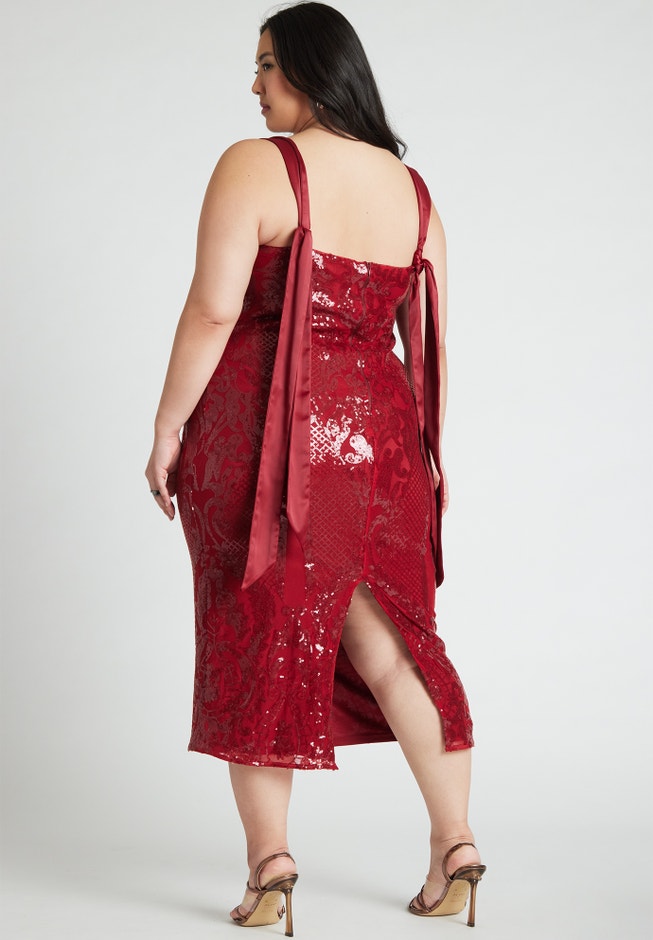 Patterned Sequin Dress image number null