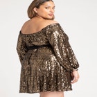 Sequin Mini Dress With Bow image number null
