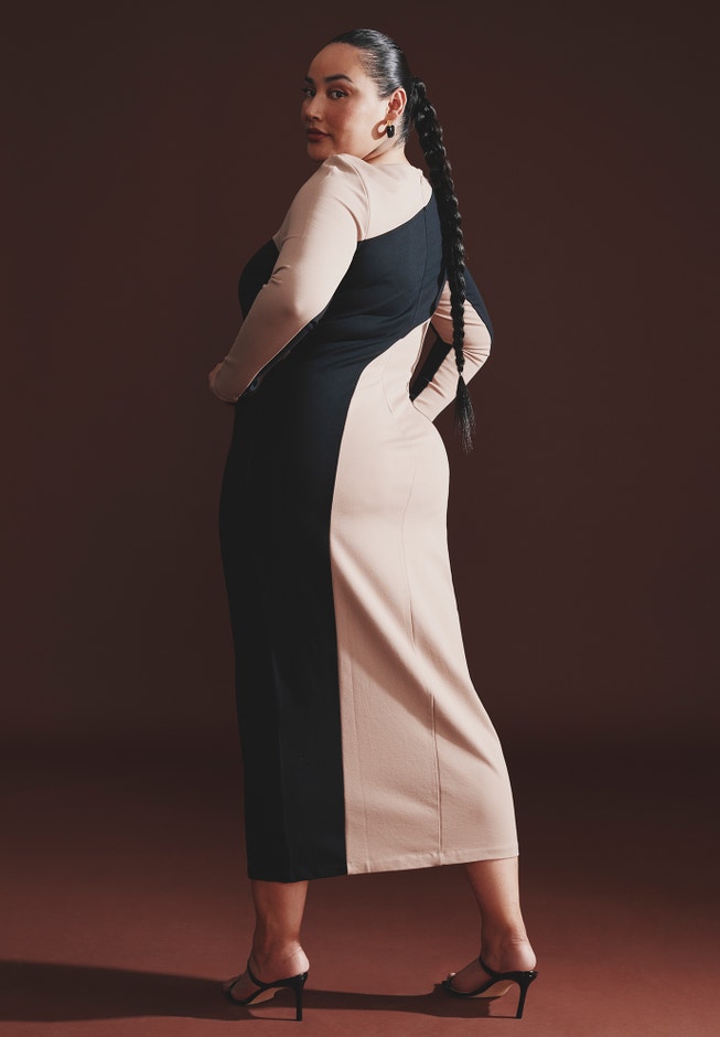 Colorblocked Ponte Dress image number 1
