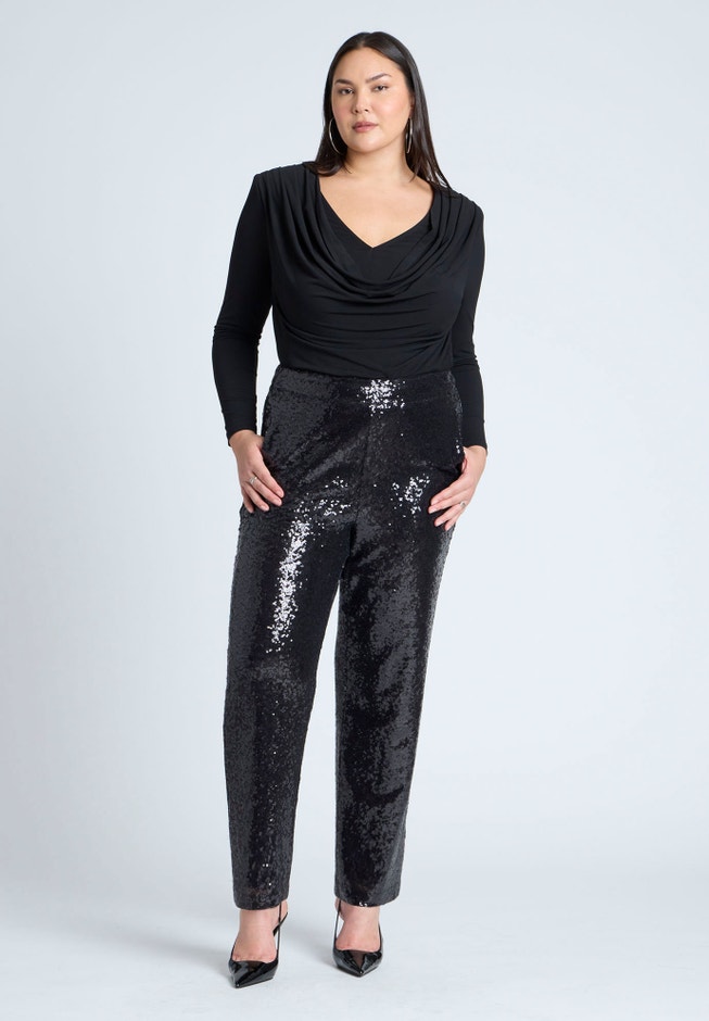 Fitted Sequin Pant image number null