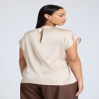 Pleat Detail Satin Shirt image number null