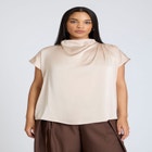 Pleat Detail Satin Shirt image number null