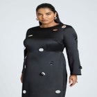 Satin Midi Dress With Pailettes image number null