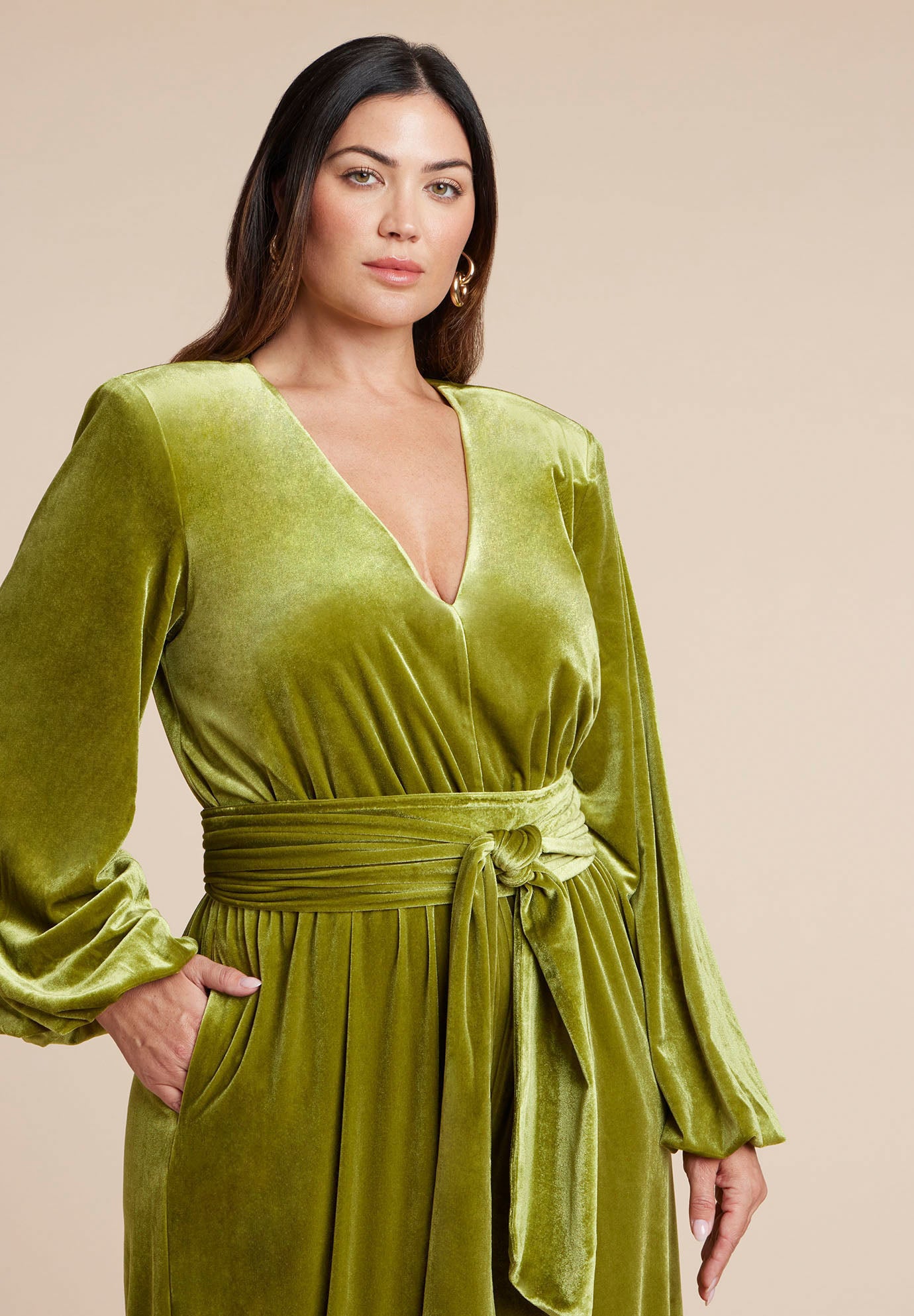 Velvet Wide Leg Jumpsuit image number 2