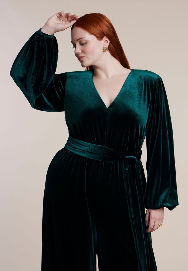 Velvet Wide-Leg Jumpsuit image number 2