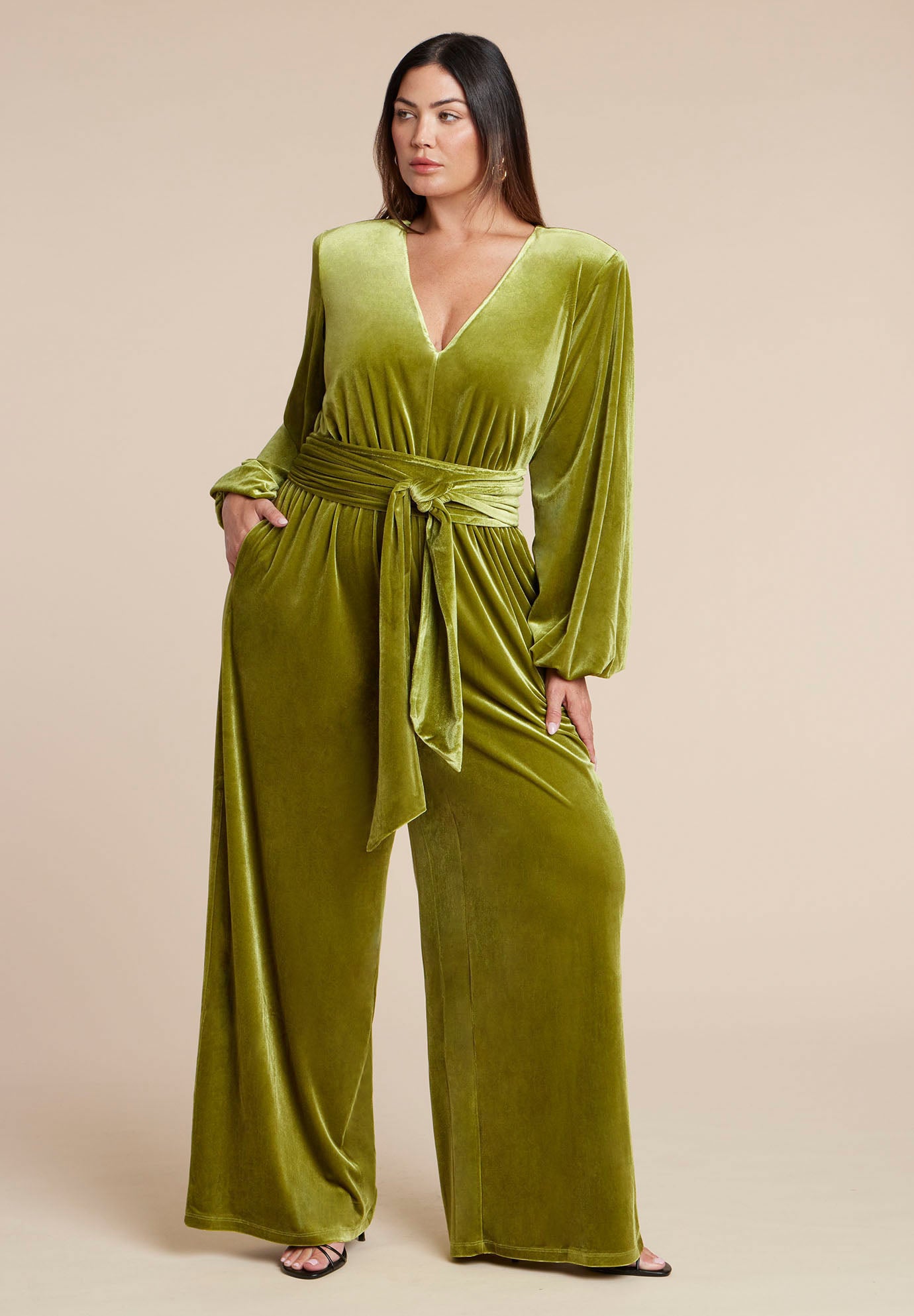 Velvet Wide Leg Jumpsuit image number 0