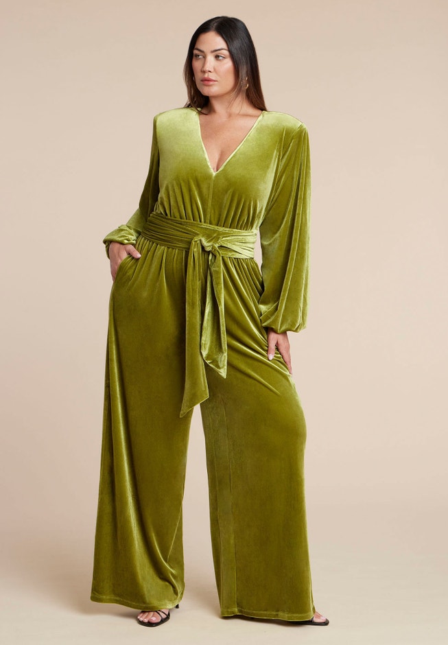 Velvet Wide Leg Jumpsuit image number 0