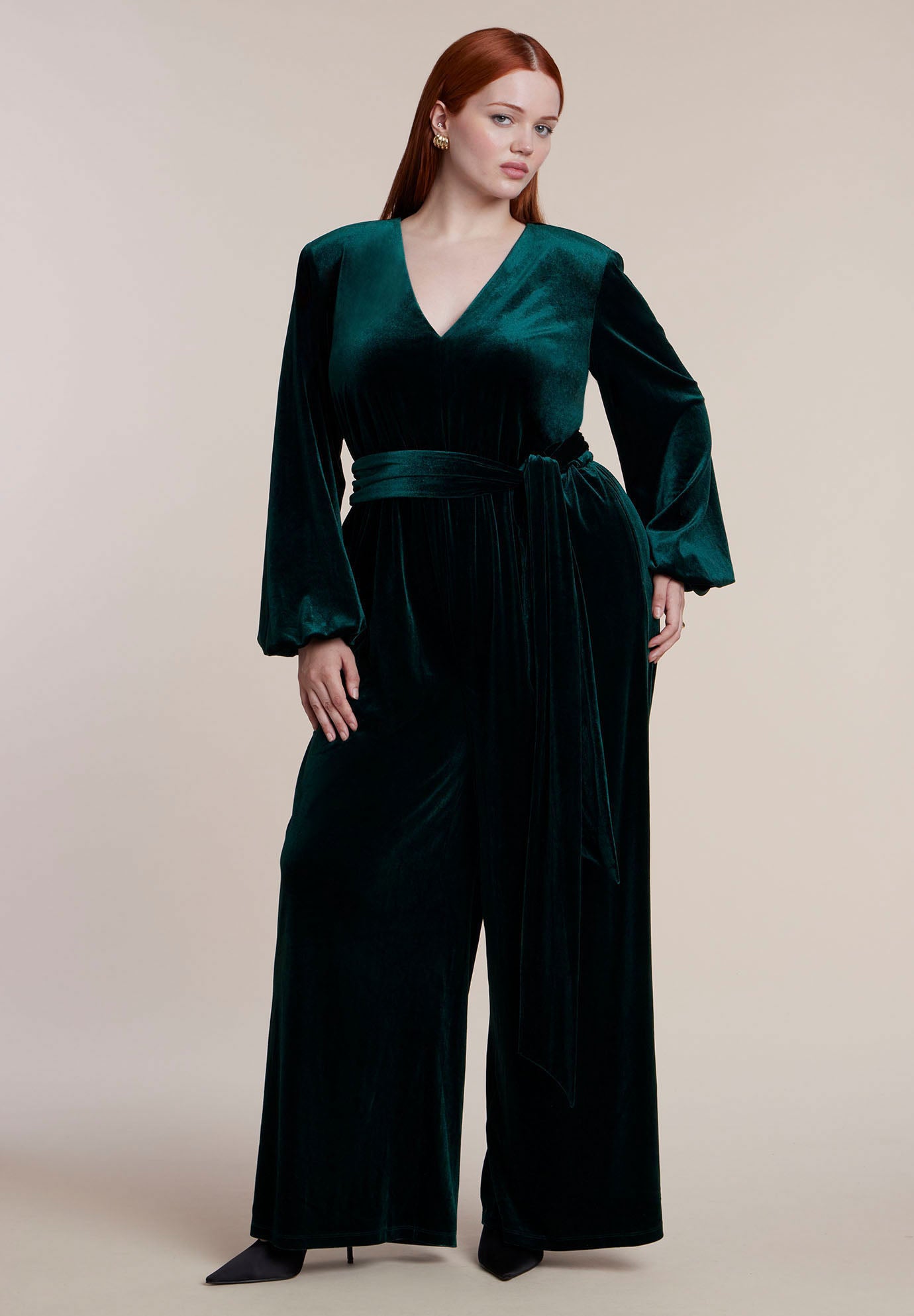 Velvet Wide-Leg Jumpsuit