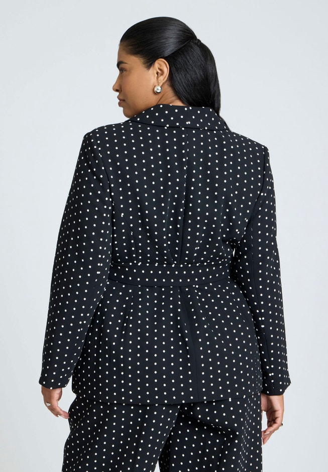 Tie Waist Printed Blazer image number 1