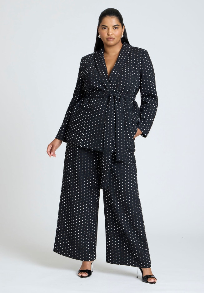 Tie Waist Printed Blazer image number 2