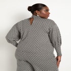 Puff Sleeve Top With Cutout Neck image number null