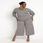 Puff Sleeve Top With Cutout Neck image number null