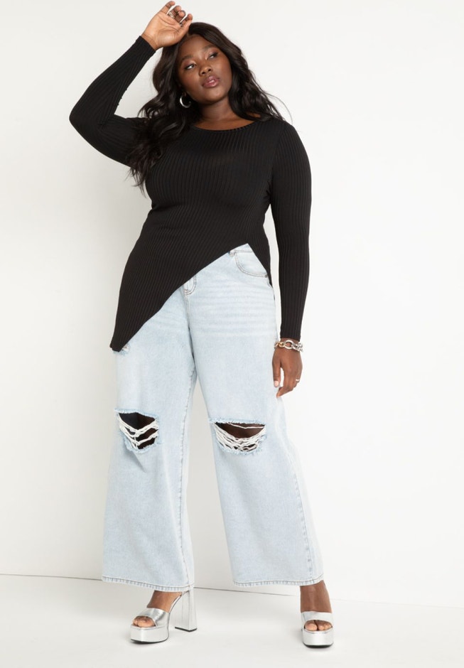 Asymmetrical Ribbed Top image number null