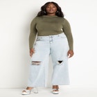 Rhinestone Funnel Neck Top image number null