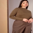 Rhinestone Funnel Neck Top image number null