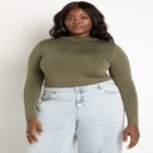 Rhinestone Funnel Neck Top image number null