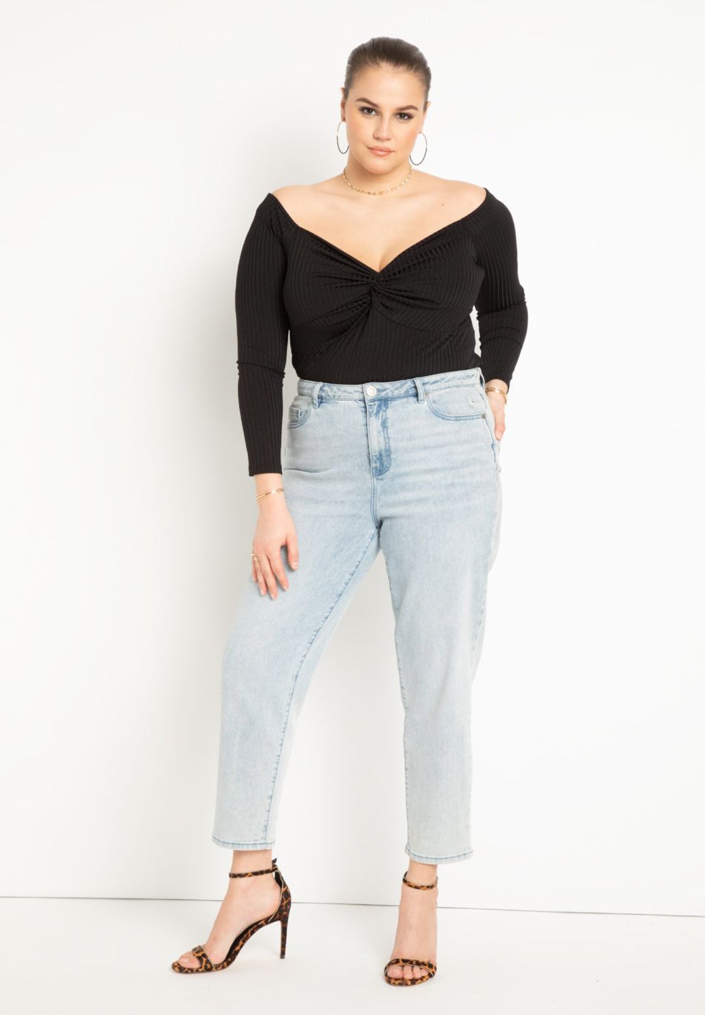 Off The Shoulder Top With Twist image number 2