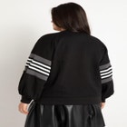 Dramatic Puff Sleeve Sweatshirt with Stripe Detail image number null