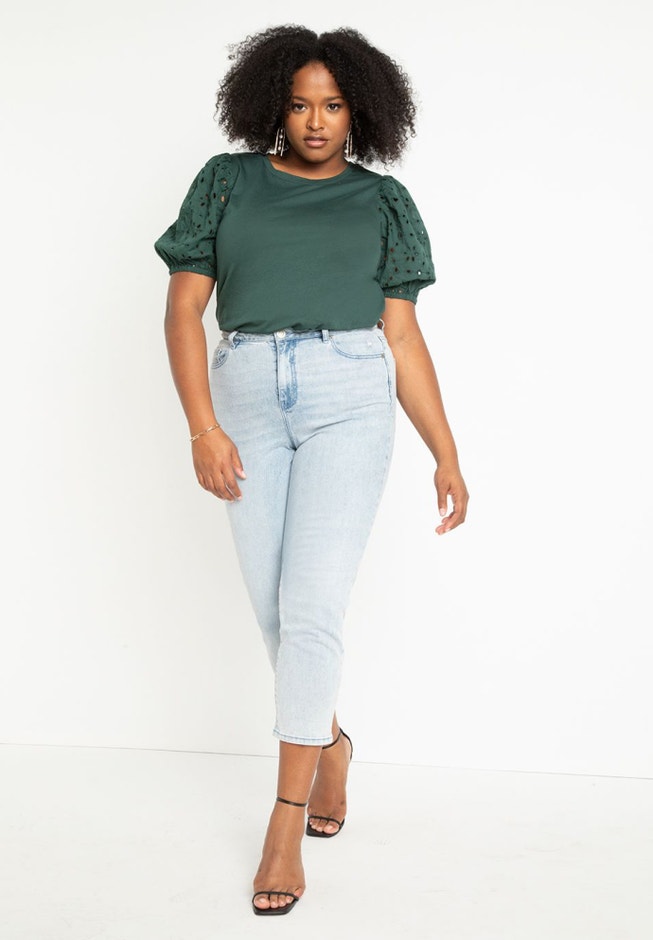 Eyelet Sleeve Tee image number 2