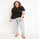 Draped Tee With Asym Hem image number null