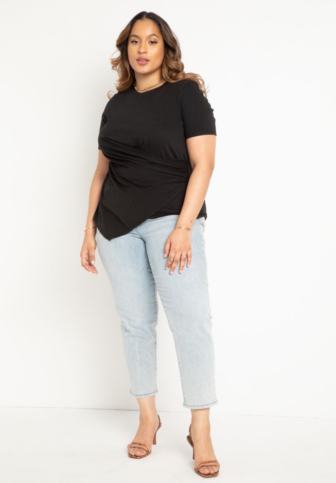 Draped Tee With Asym Hem image number 2