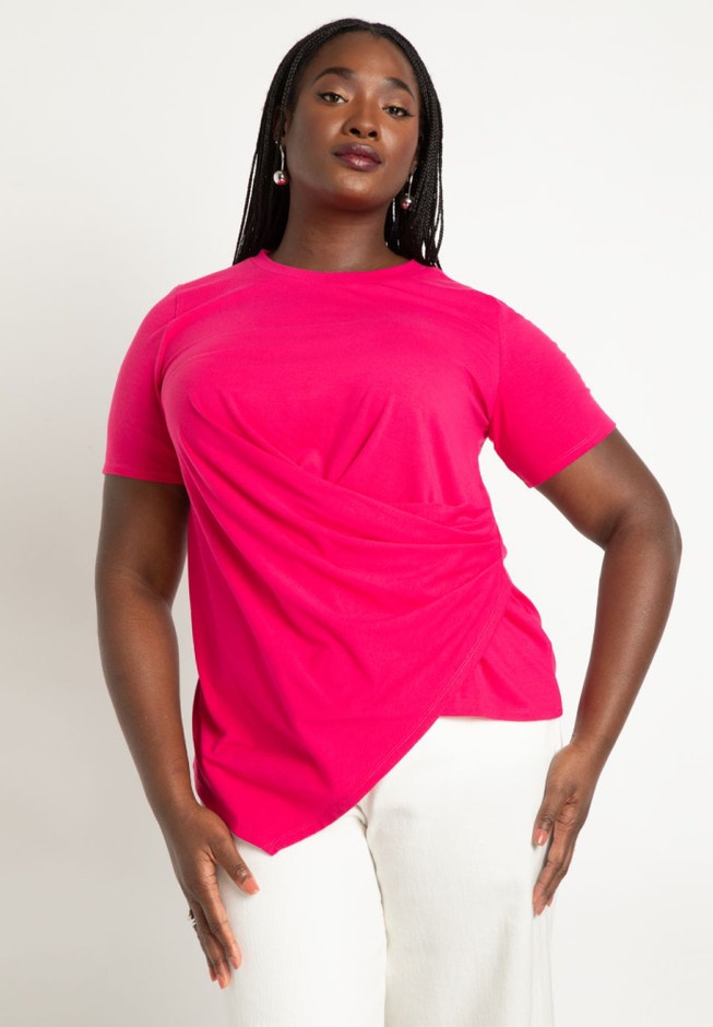 Draped Tee With Asym Hem image number 0