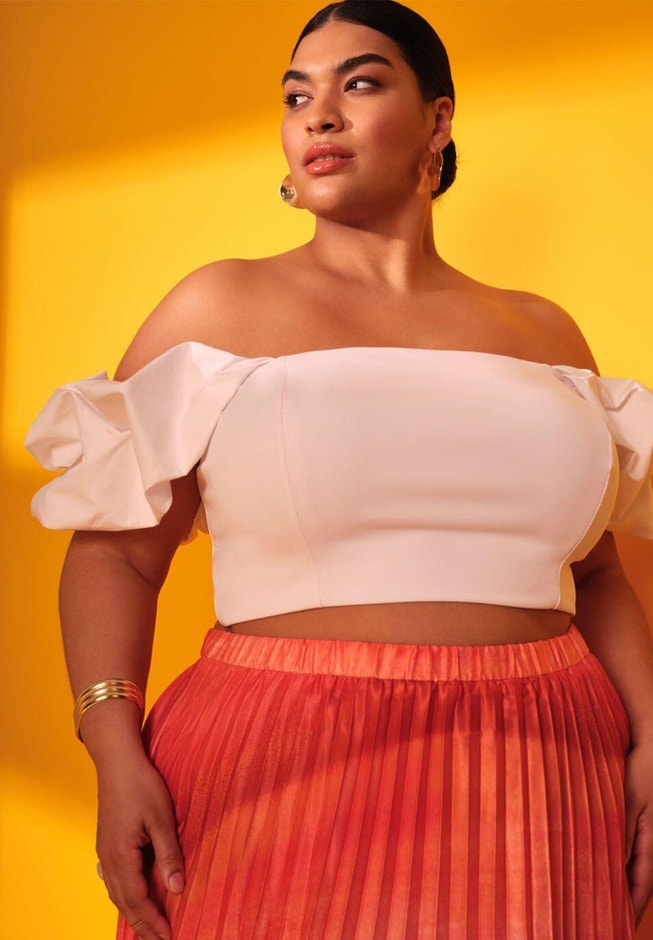 Off The Shoulder Puff Sleeve Top image number null
