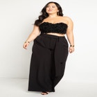 Faux Feather Crop Bustier image number null