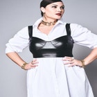 Faux Leather Bustier image number null