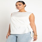 Tie Side Satin Tank image number null