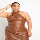 Faux Leather Crossover Halter image number null