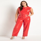 Patent Leather Cropped Tank image number null