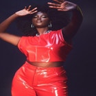 Patent Leather Cropped Tank image number null