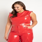 Patent Leather Cropped Tank image number null