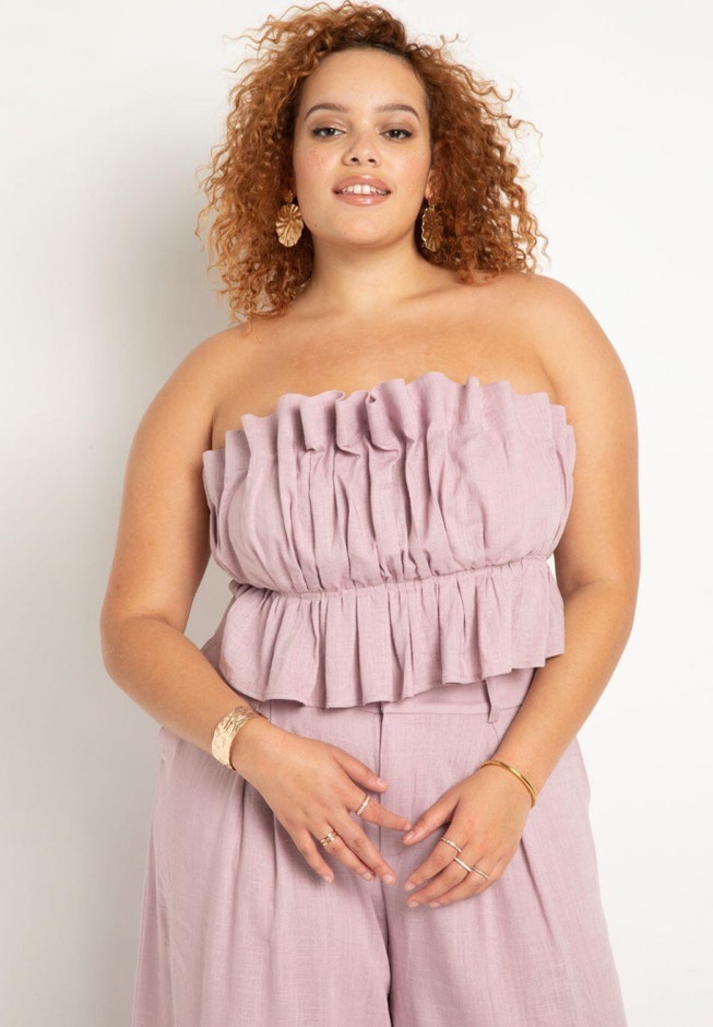 Strapless Ruffle Blouse image number 0