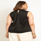 Scarf Neck Sleeveless Satin Top image number null