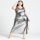 Metallic Cowl Dress image number null