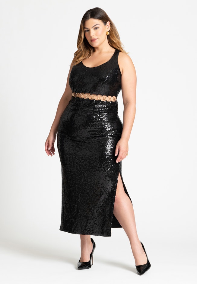 Sequin Dress W Hardware Detail image number 1