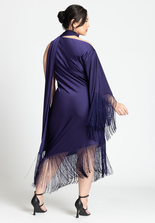 Scarf Neck Fringe Dress image number 2