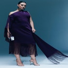 Scarf Neck Fringe Dress image number null