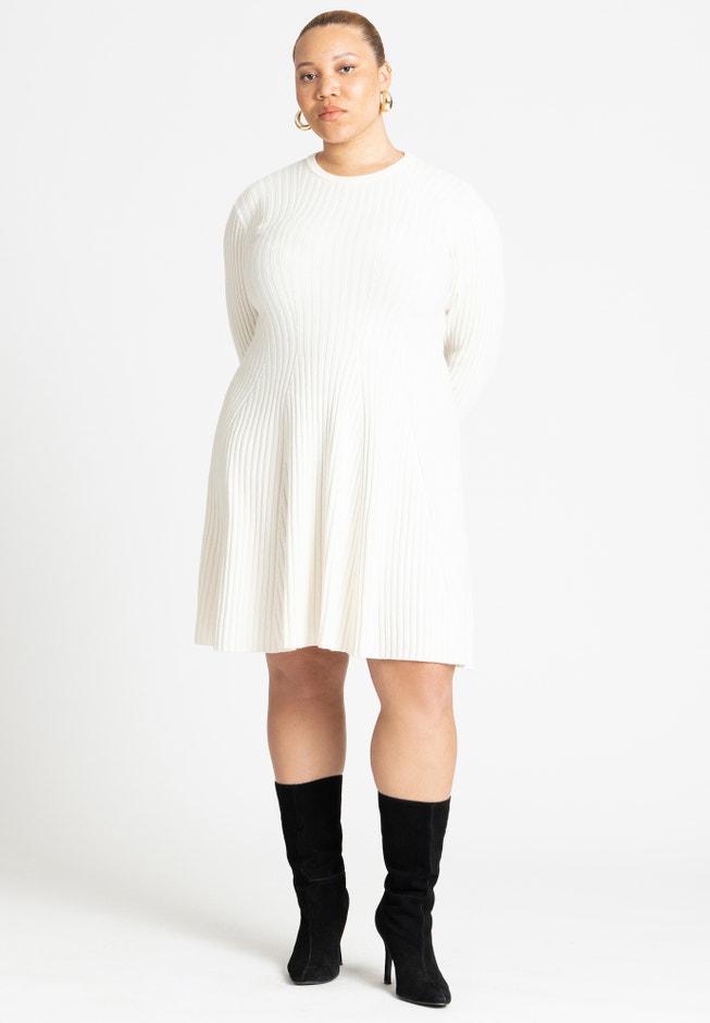 Mini Rib Fit & Flare Dress image number 0