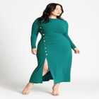 Button Detail Midi Dress image number null