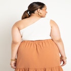 Knotted One Shoulder Crop Top image number null