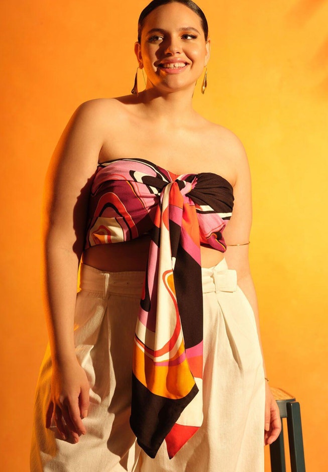 Tie Front Scarf Top image number 3