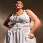 Lace Up Cropped Tank image number null