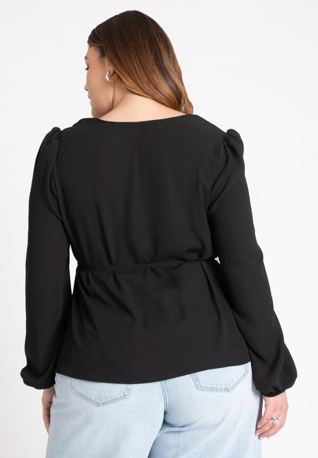 Ruffle Detail V Neck Blouse image number null