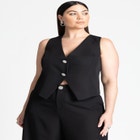 Crystal Button Fitted Vest image number null